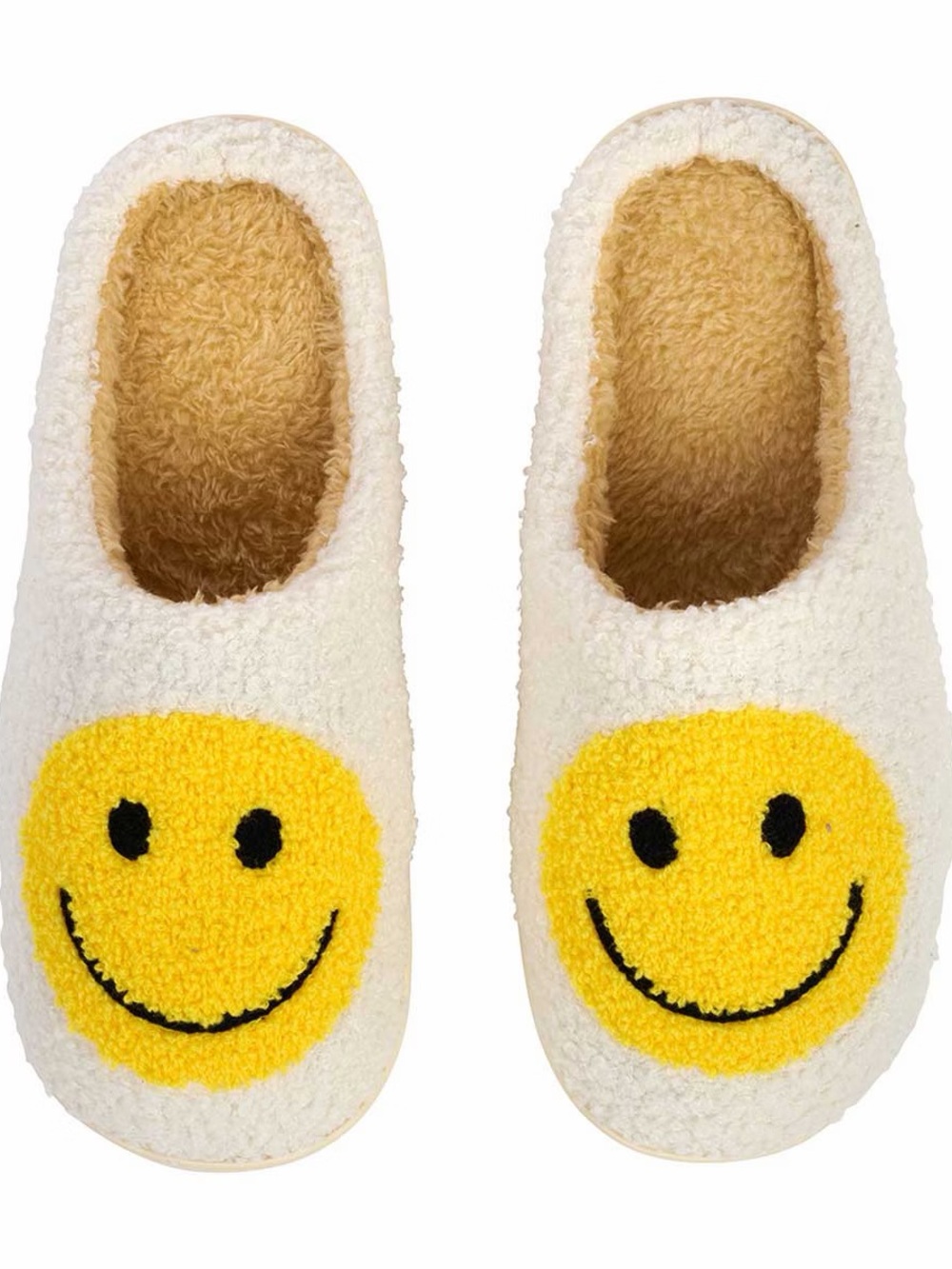 Cozy Slippers with Yellow Smiley Face